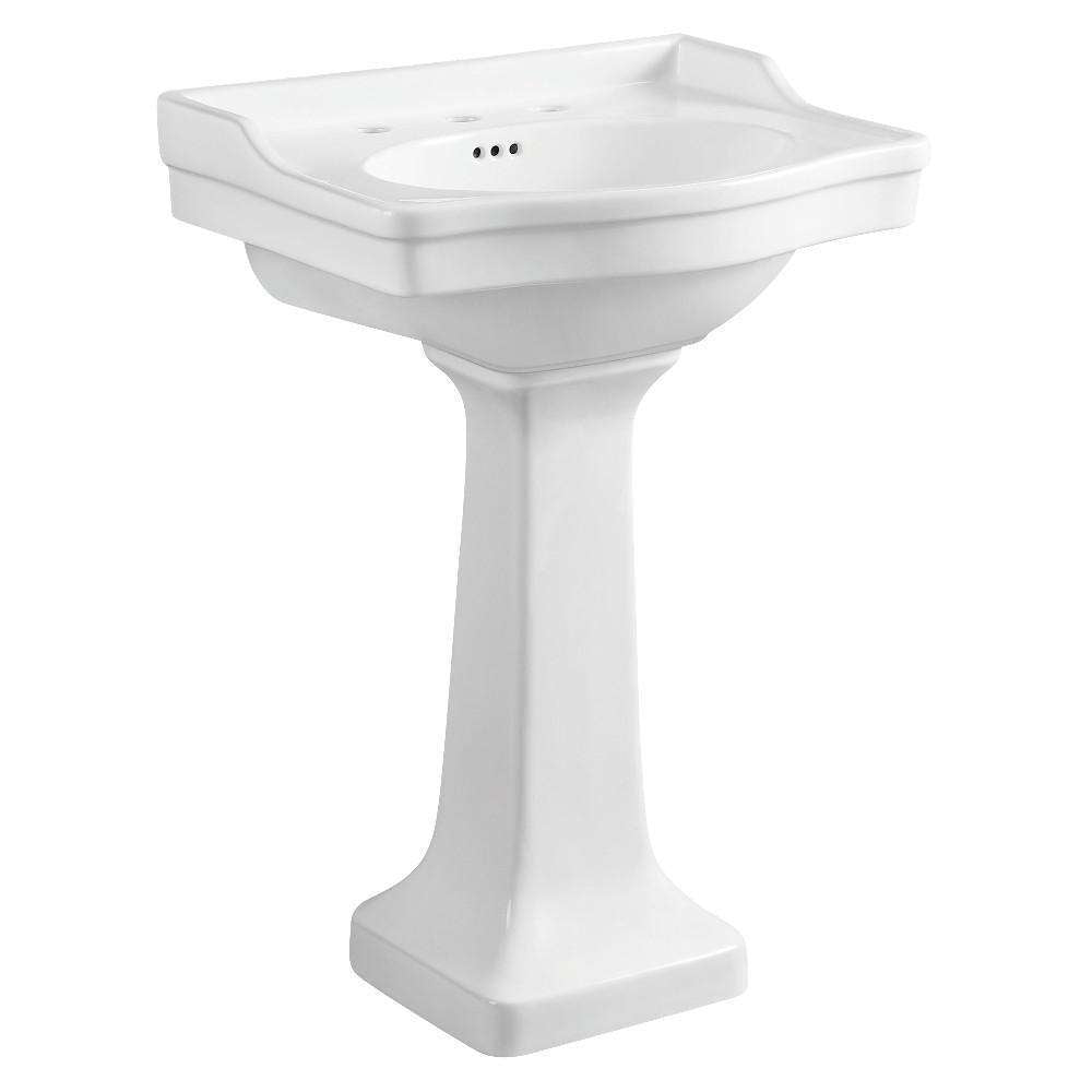 Kingston Brass, Fauceture VPB3248 Imperial Wall Mount Pedestal Sink, White