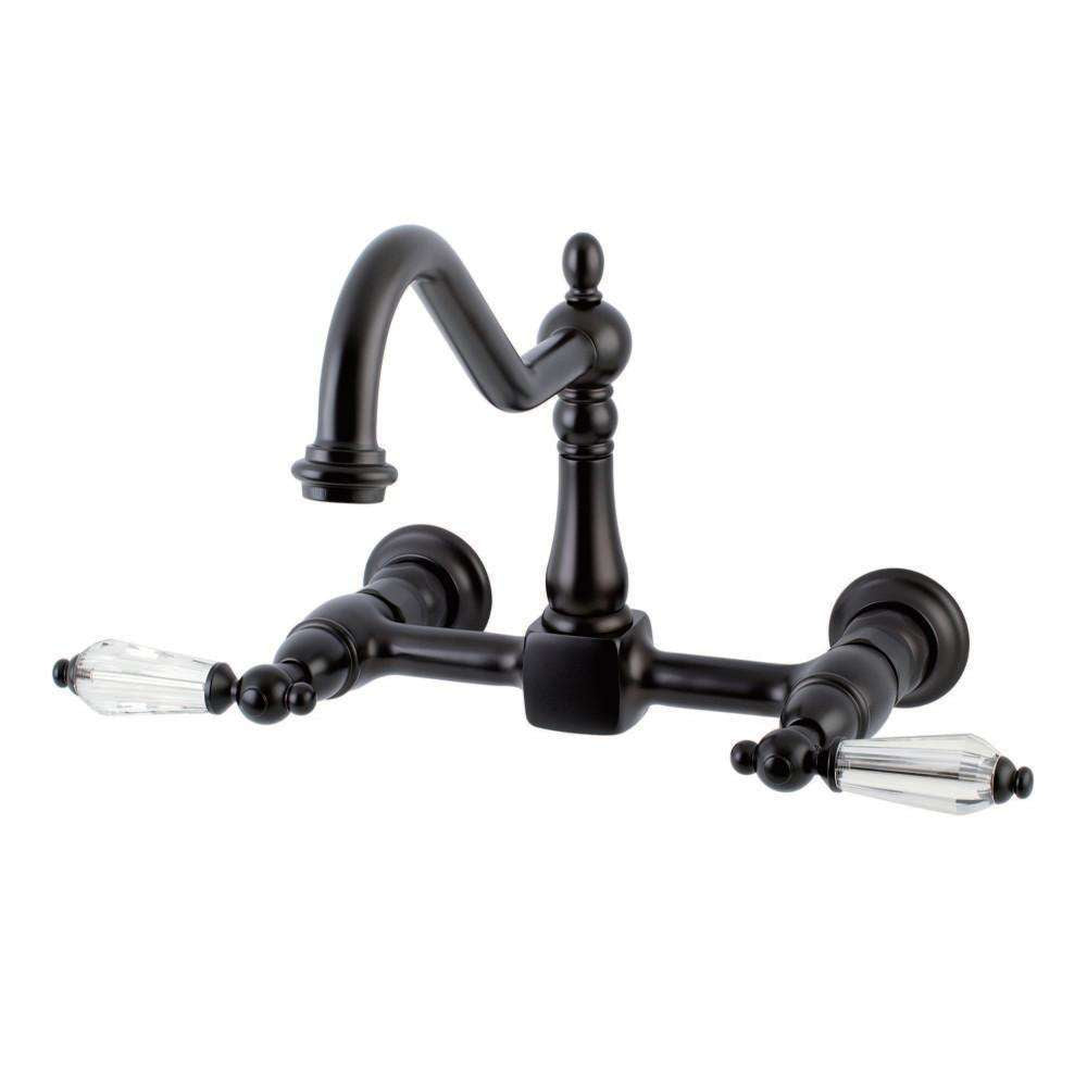 Kingston Brass, Kingston Brass KS1245WLL Wilshire Wall Mount Bridge Kitchen Faucet, Oil Rubbed Bronze