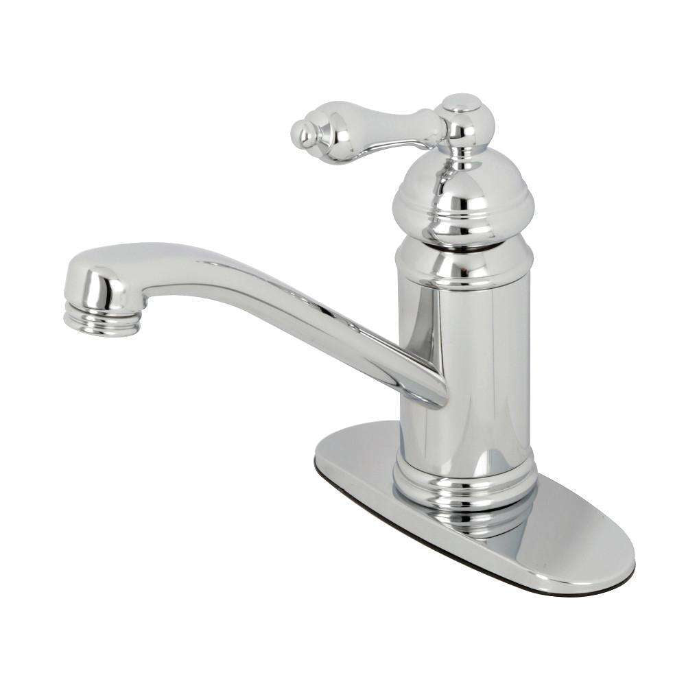 Kingston Brass, Kingston Brass KS3401AL Vintage Single-Handle Bathroom Faucet with Push Pop-Up, Polished Chrome