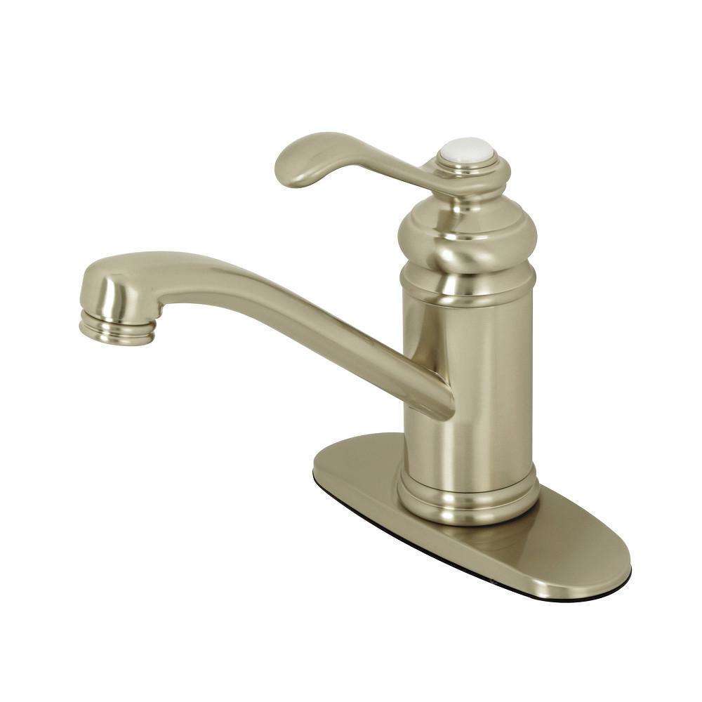 Kingston Brass, Kingston Brass KS3408TPL Templeton Single-Handle Bathroom Faucet with Push Pop-Up, Brushed Nickel