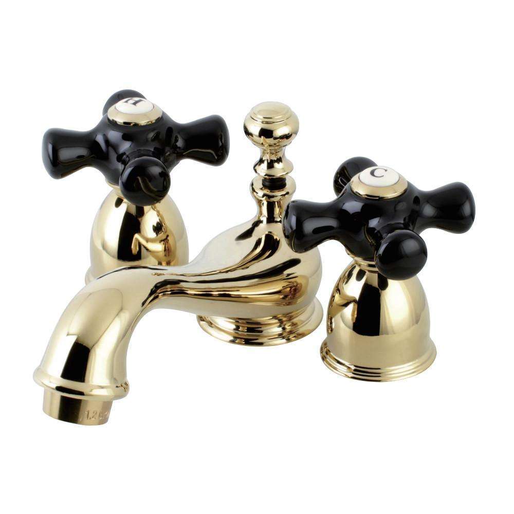 Kingston Brass, Kingston Brass KS3952PKX Duchess Mini-Widespread Bathroom Faucet, Polished Brass