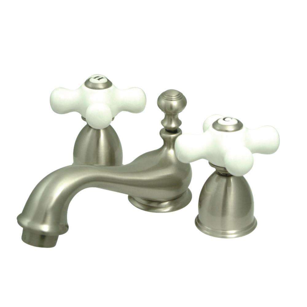 Kingston Brass, Kingston Brass KS3958PX Mini-Widespread Bathroom Faucet, Brushed Nickel