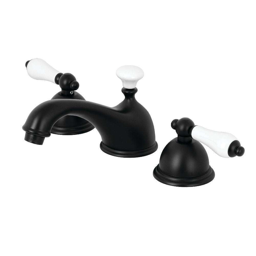 Kingston Brass, Kingston Brass KS3960PL 8 in. Widespread Bathroom Faucet, Matte Black