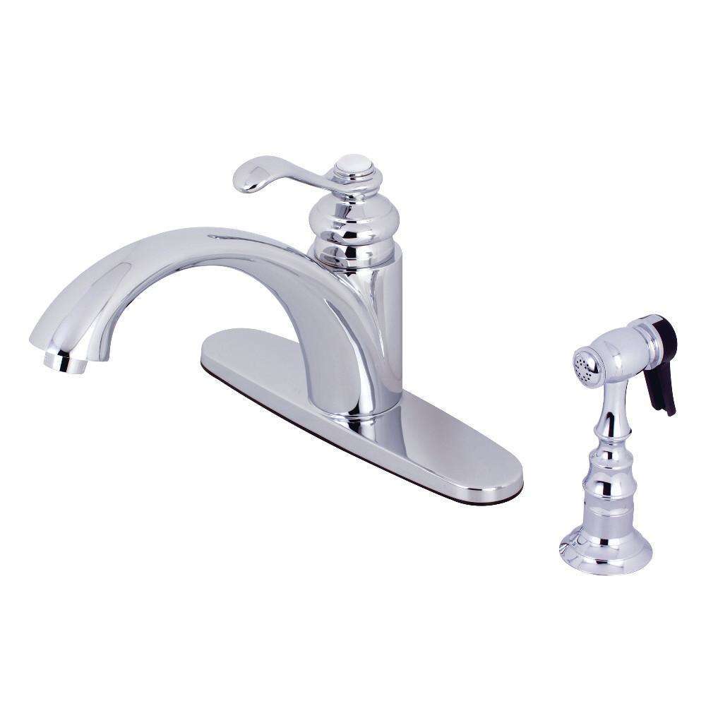 Kingston Brass, Kingston Brass KS6571TPLBS Templeton Single-Handle Kitchen Faucet, Polished Chrome