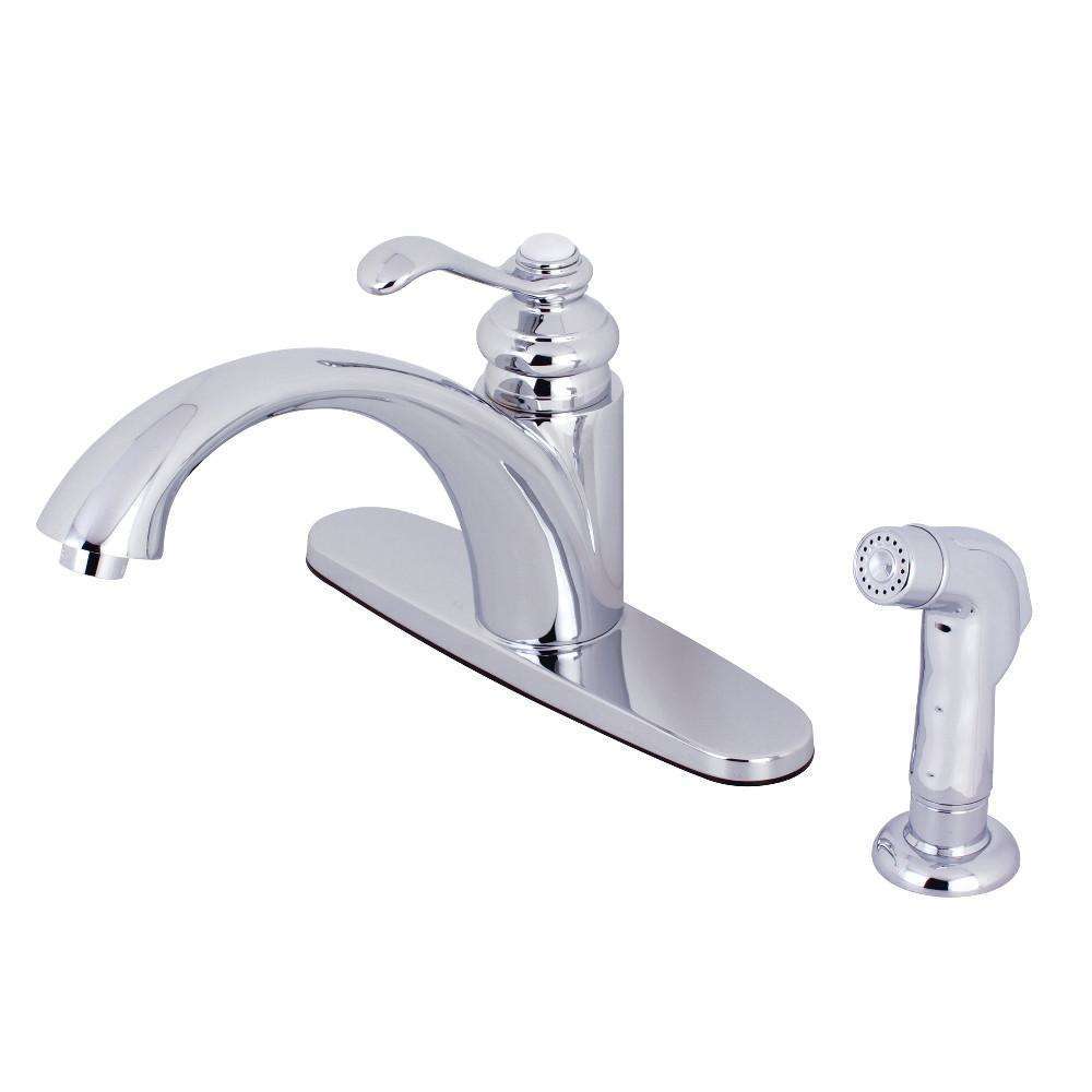 Kingston Brass, Kingston Brass KS6571TPLSP Templeton Single-Handle Kitchen Faucet, Polished Chrome